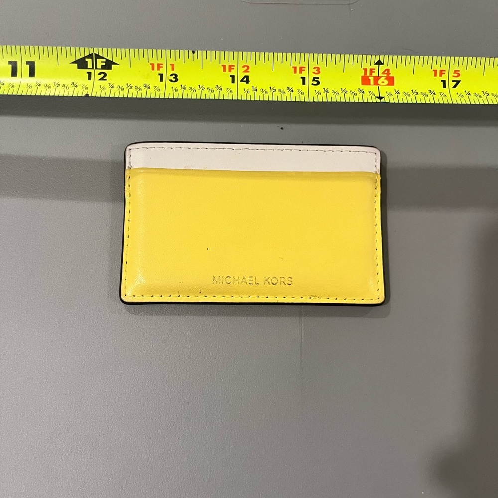 Michael Kors Bright Yellow and White Card Holder